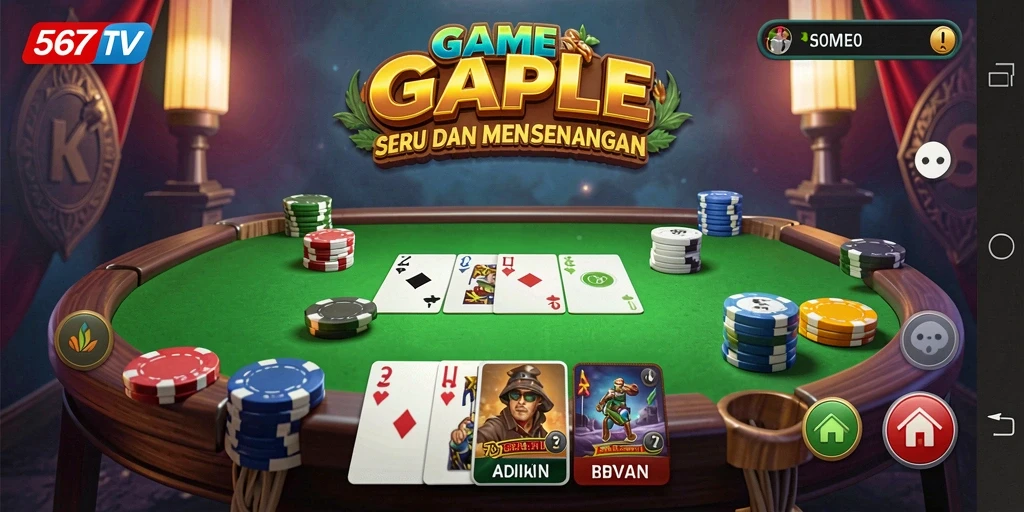 Screenshot gameplay Gaple yang seru di aplikasi 567TV.