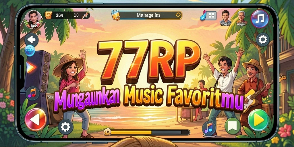 Tampilan gameplay 77RP dengan interaksi musik yang seru.