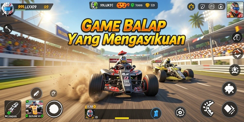Tampilan gameplay seru dari 99LUCK99 saat balapan.