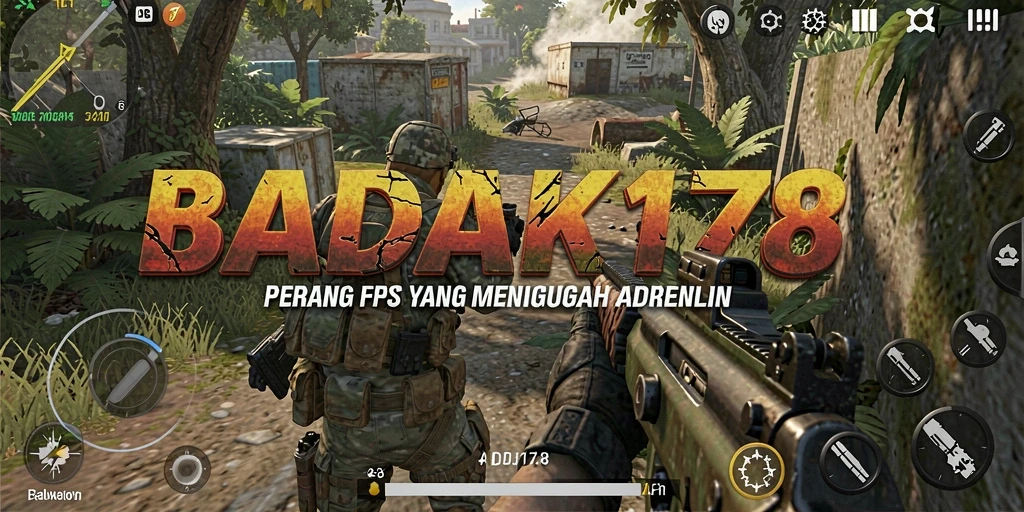 Tangkapan layar menunjukkan pertempuran intens di BADAK178 dengan grafis yang mengesankan.