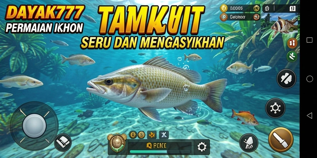 Tampilan gameplay DAYAK777 yang memikat dengan aksi tembak ikan.