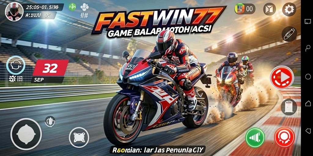 Gameplay balap motor yang mendebarkan dan penuh aksi.