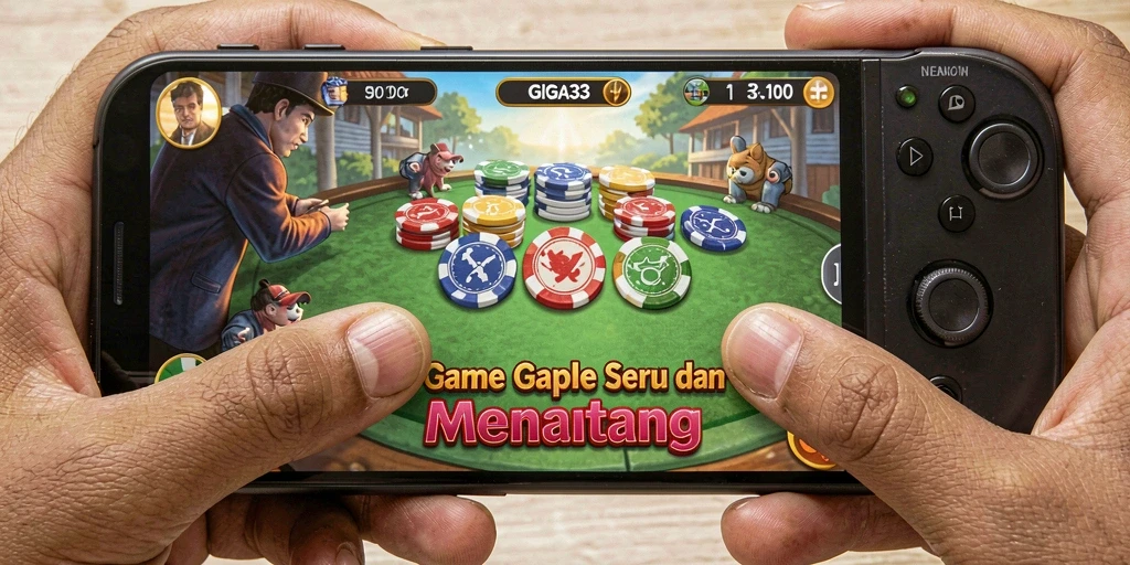 Screenshot gameplay GIGA33 menampilkan aksi seru permainan Gaple.