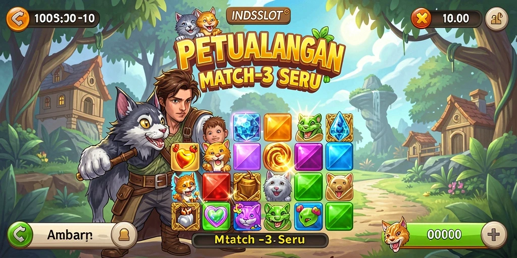 Tangkapan layar gameplay INDSLOT yang menampilkan momen seru saat mencocokkan simbol.