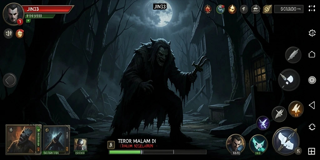 Tangkapan layar mendebarkan dari gameplay <strong>JIN33</strong> yang menyeramkan.