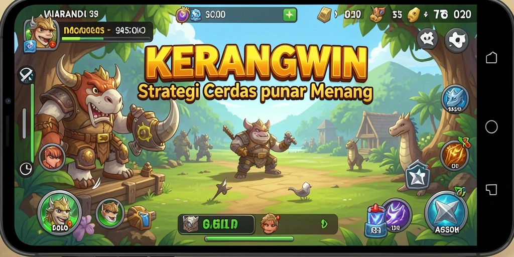 Tangkapan layar gameplay KERANGWIN menunjukkan aksi strategi yang mendebarkan.