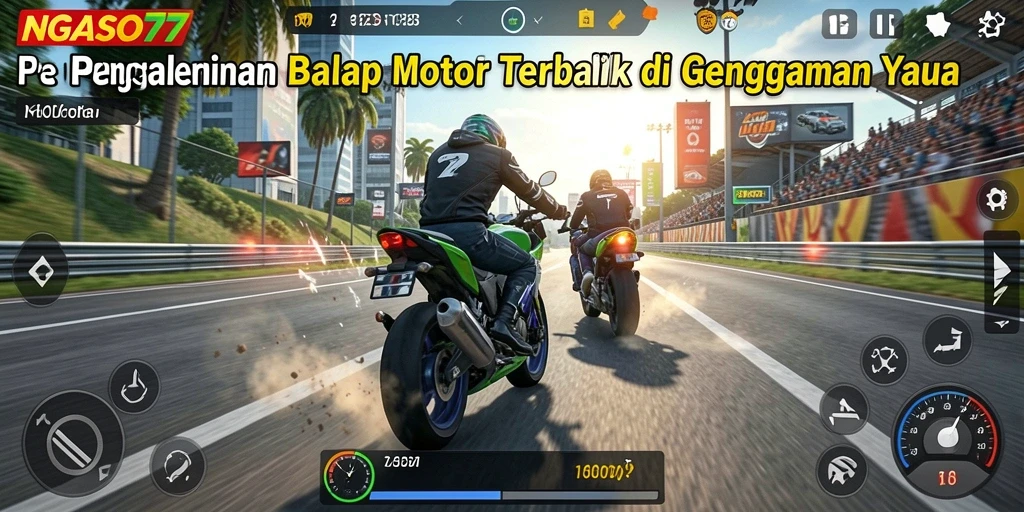 Tampilan gameplay seru dari balapan motor di NGASO77.