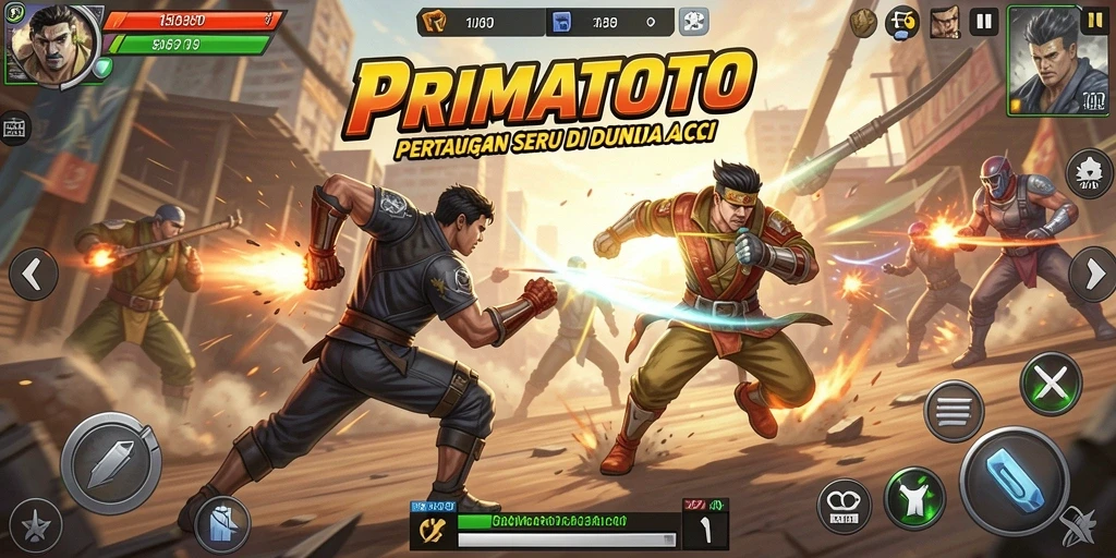 Gameplay dinamis dari PRIMATOTO dengan aksi yang mendebarkan.