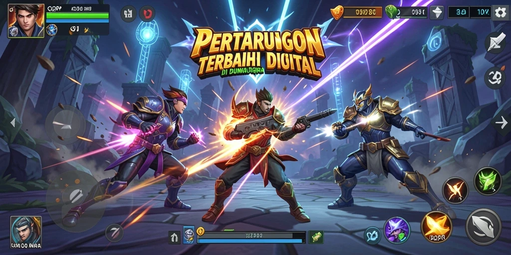 Gameplay QQRP yang intens dan seru dalam aksi pertarungan.