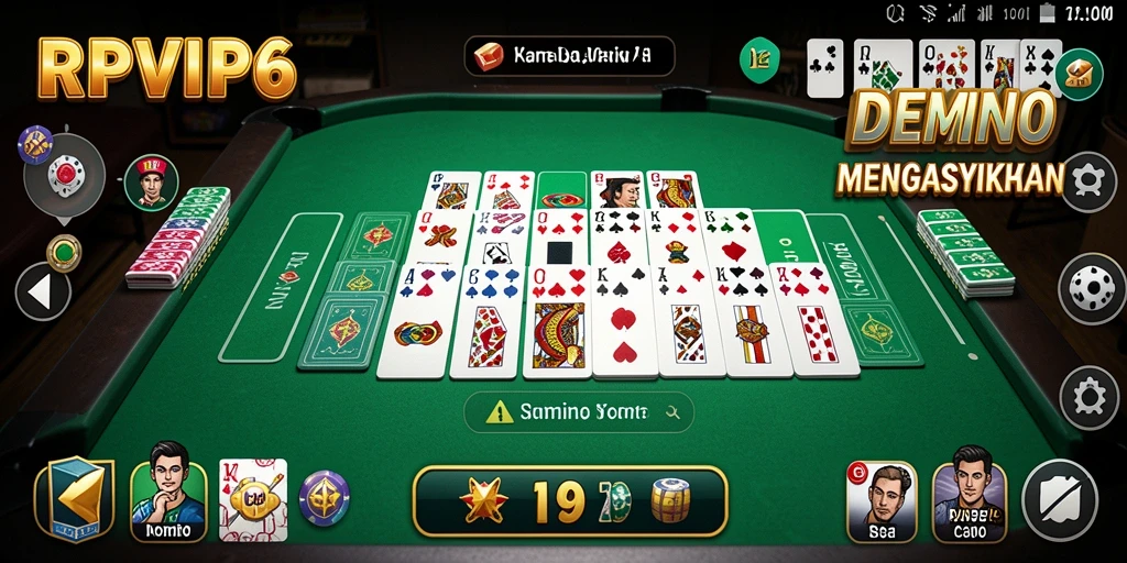 Screenshot RPVIP6 menunjukkan aksi seru permainan Domino.