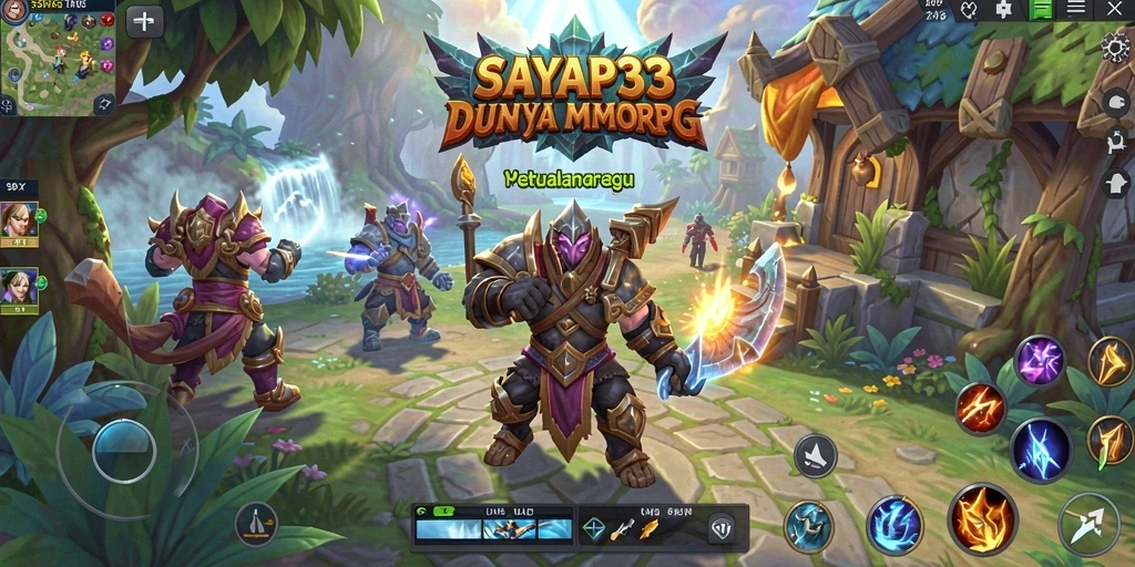 Tangkapan layar utama SAYAP33 dengan aksi pertempuran MMORPG.