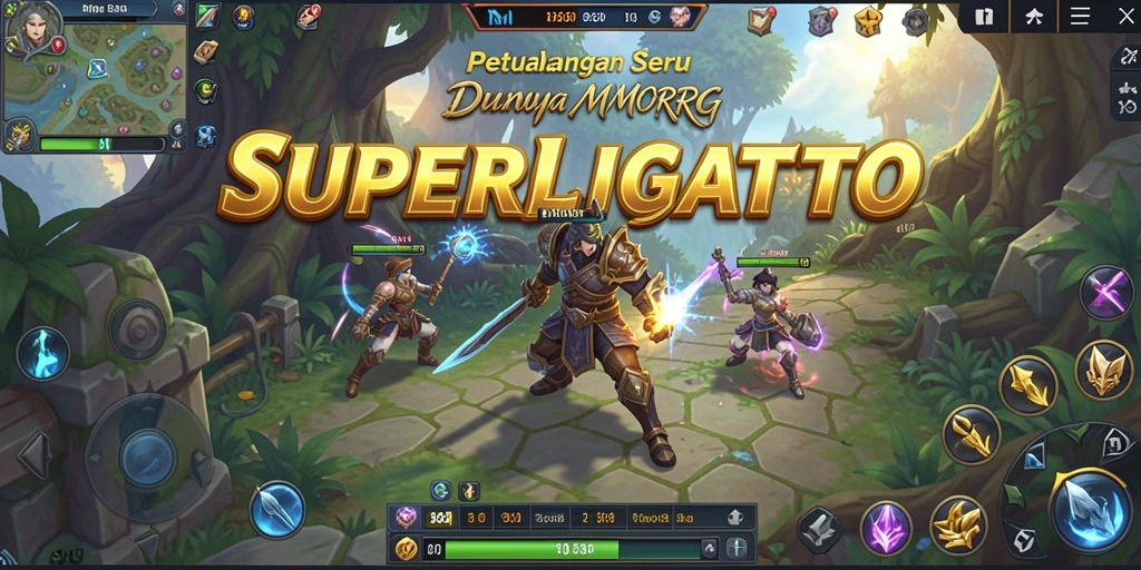 Tampilan yang memukau dari <strong>SUPERLIGATOTO</strong> saat pertarungan epik di dunia MMORPG.